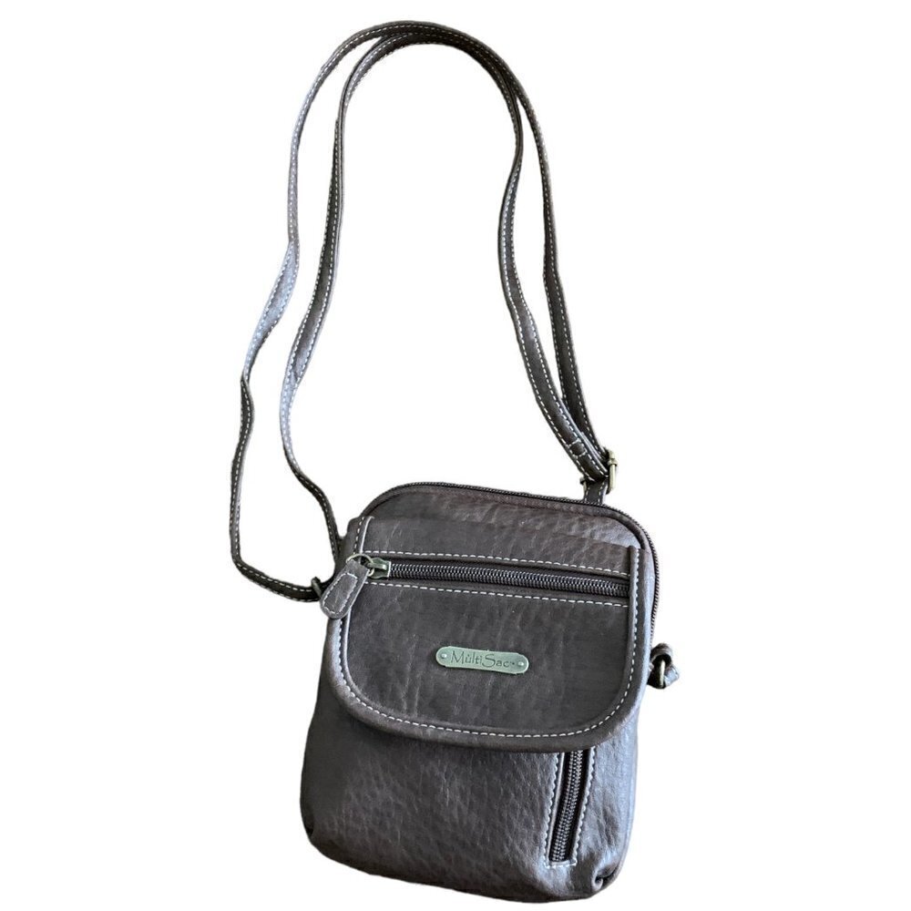 MultiSac Faux‎ Leather Crossbody Micro/Mini Bag/Purse Everest Brown 136D